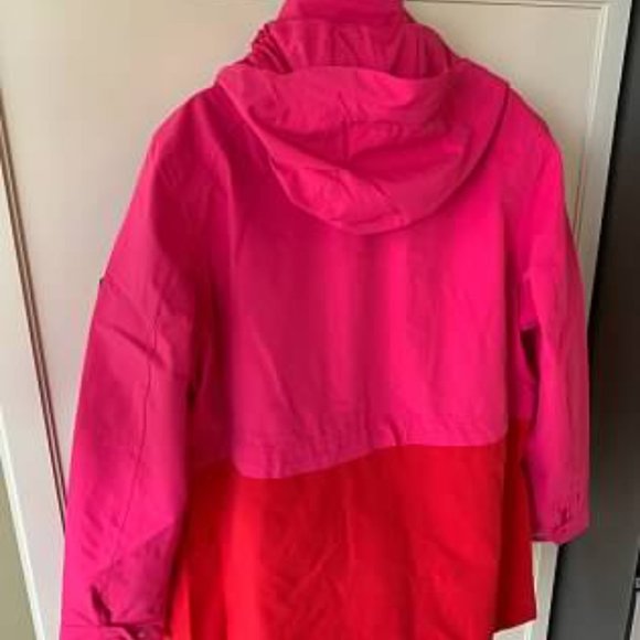 Joules Fuchsia Dewberry Color Block Rain Jacket- NWT- SZ 6- 14 - Picture 5 of 7